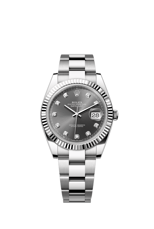 Rolex Datejust 41 41 mm Slate Dial with Diamonds Oystersteel and White Gold Oyster Bracelet m126334-0005