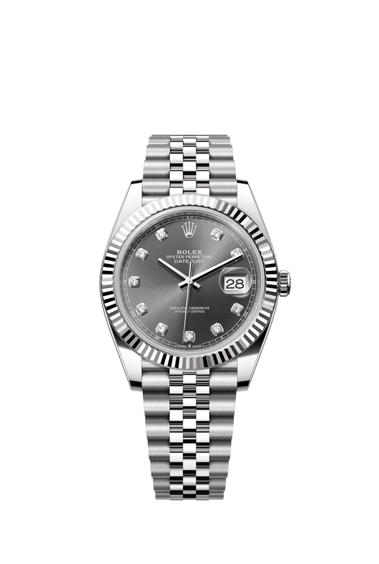 Rolex Datejust 41 41 mm Slate Dial with Diamonds Oystersteel and White Gold Jubilee Bracelet m126334-0006