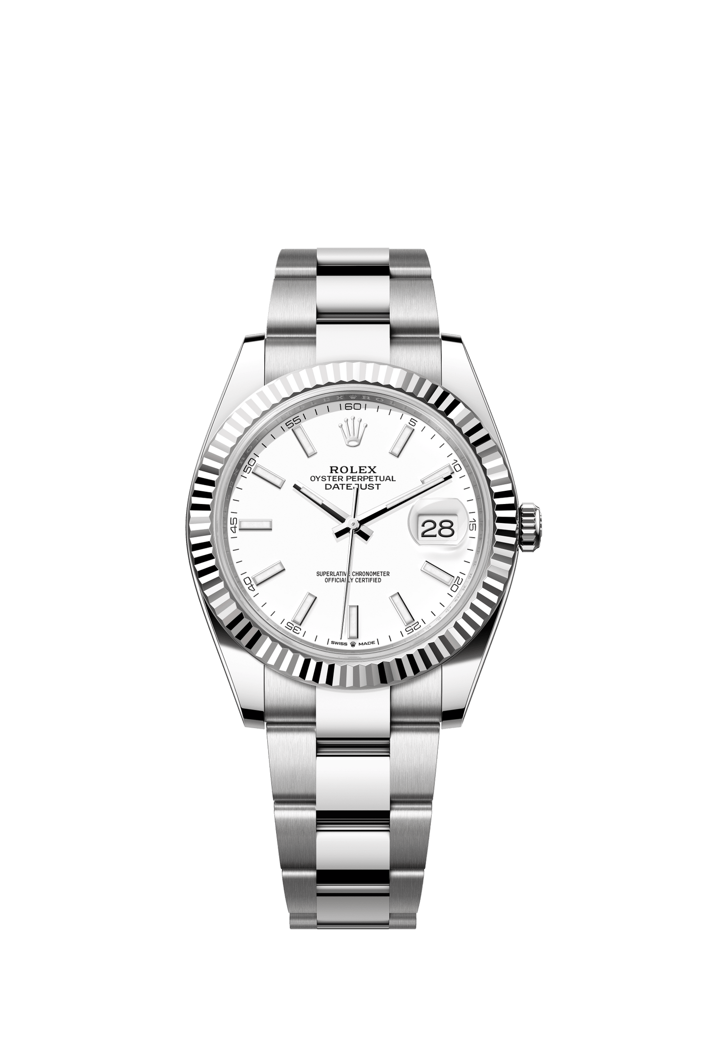 Rolex Datejust 41 41 mm White Dial Oystersteel and White Gold Oyster Bracelet m126334-0009