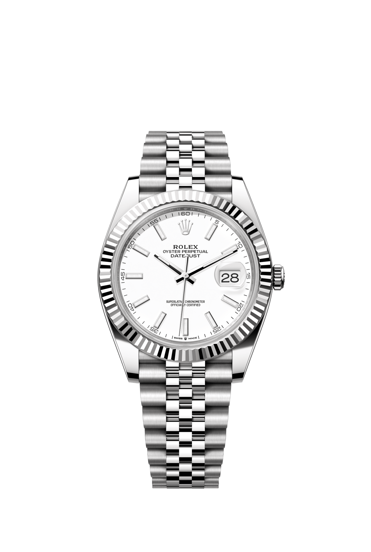 Rolex Datejust 41 41 mm White Dial Oystersteel and White Gold Jubilee Bracelet m126334-0010