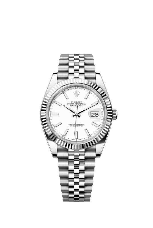 Rolex Datejust 41 41 mm White Dial Oystersteel and White Gold Jubilee Bracelet m126334-0010