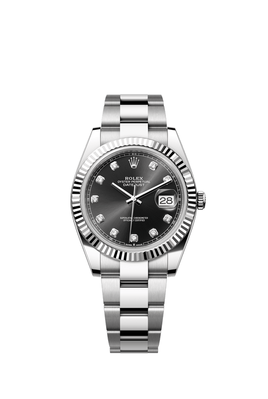 Rolex Datejust 41 41 mm Bright Black Dial with Diamonds Oystersteel and White Gold Oyster Bracelet m126334-0011