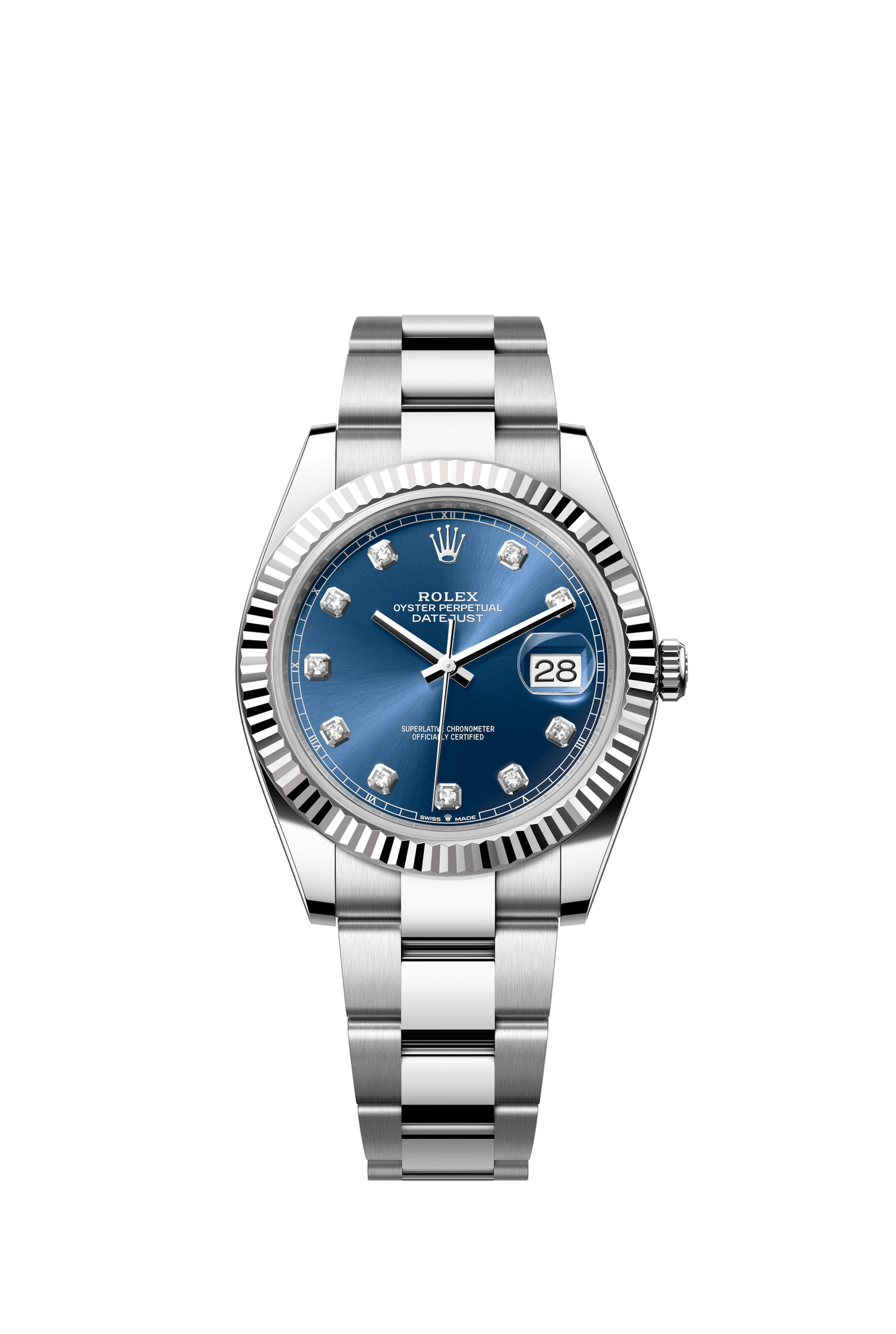 Rolex Datejust 41 41 mm Bright Blue Dial with Diamonds Oystersteel and White Gold Oyster Bracelet m126334-0015