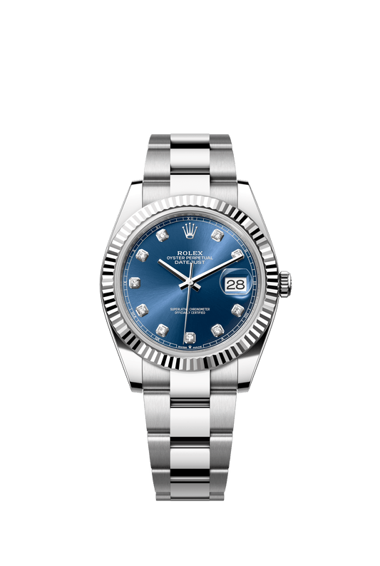 Rolex Datejust 41 41 mm Bright Blue Dial with Diamonds Oystersteel and White Gold Oyster Bracelet m126334-0015