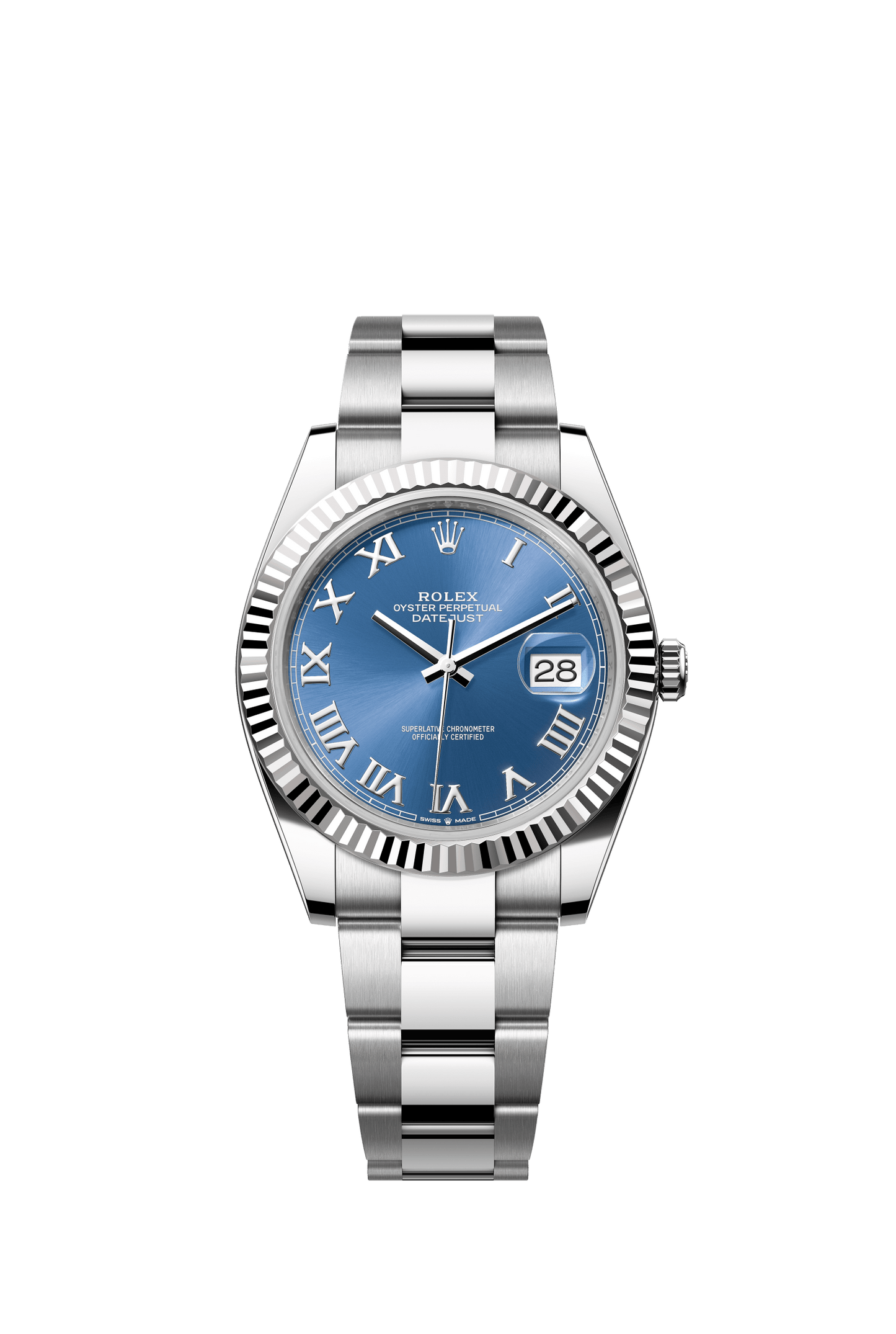 Rolex Datejust 41 41 mm Azzurro-Blue Dial Oystersteel and White Gold Oyster Bracelet m126334-0025