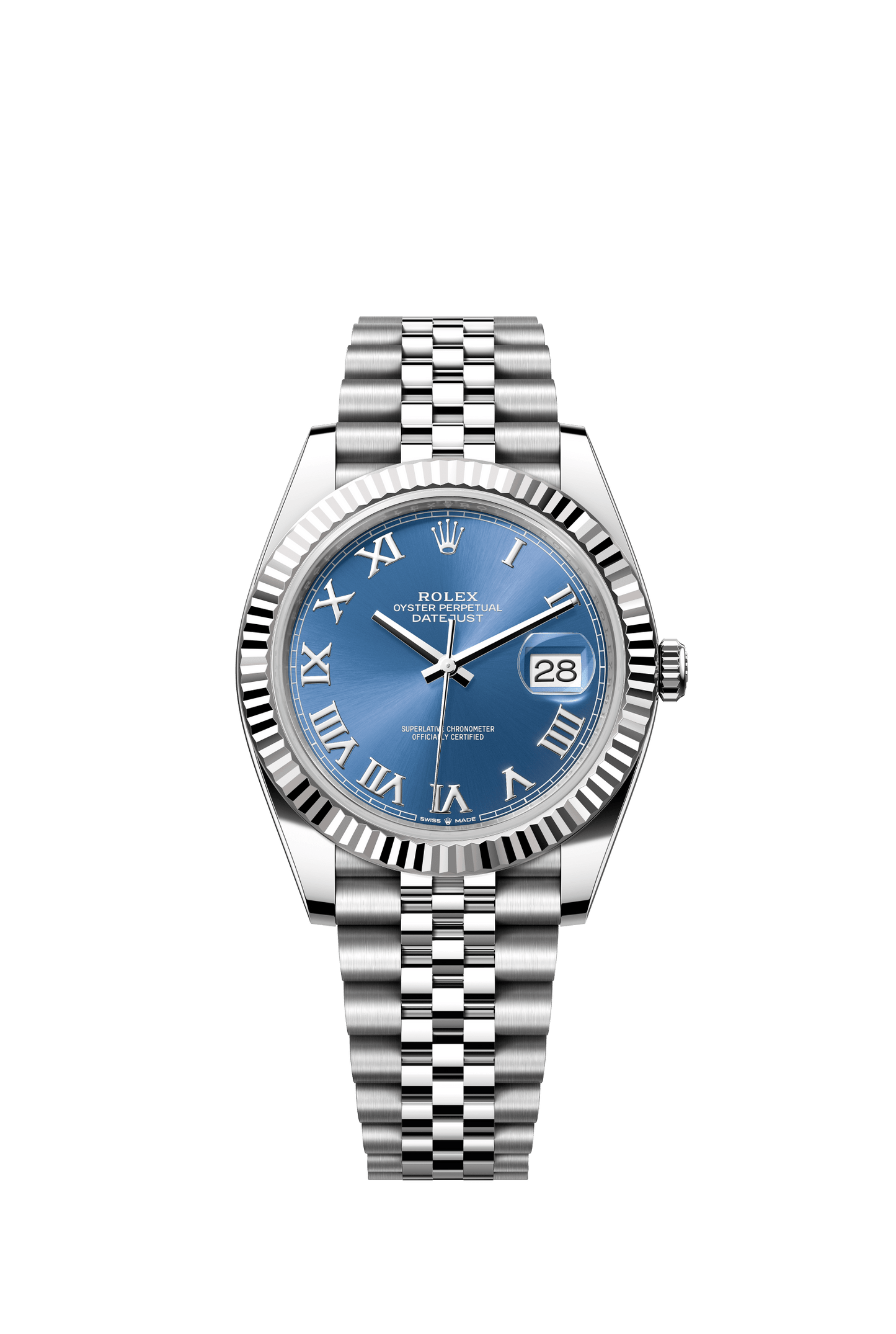 Rolex Datejust 41 41 mm Azzurro-Blue Dial Oystersteel and White Gold Jubilee Bracelet m126334-0026