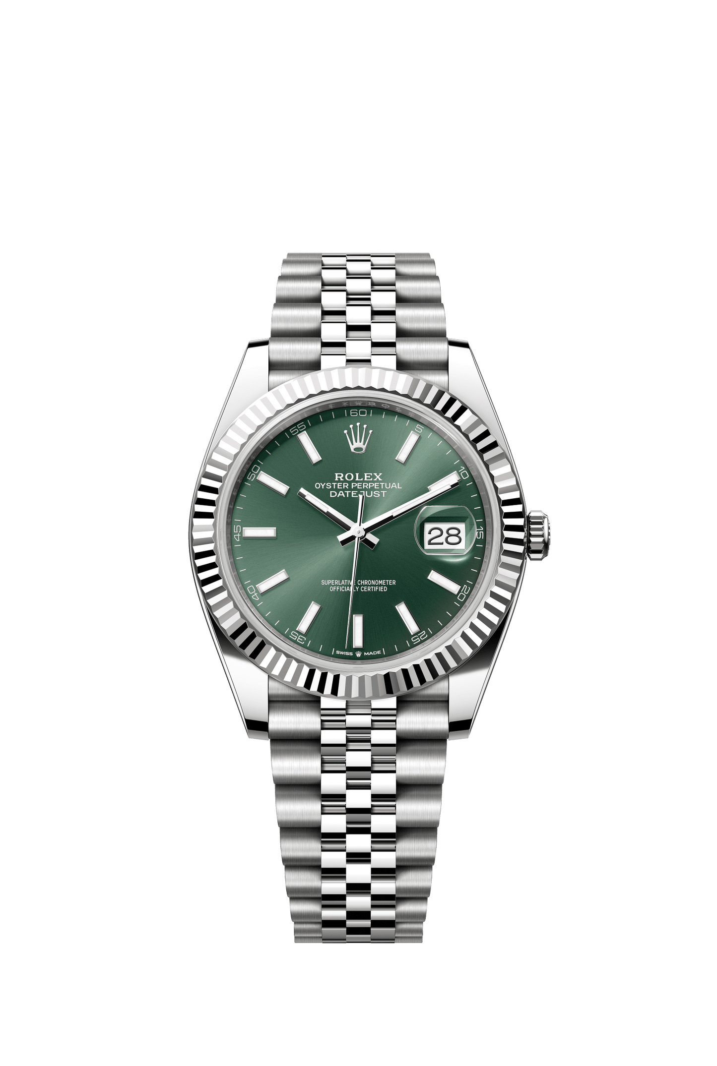 Rolex Datejust 41 41 mm Mint Green Dial Oystersteel and White Gold Jubilee Bracelet m126334-0028