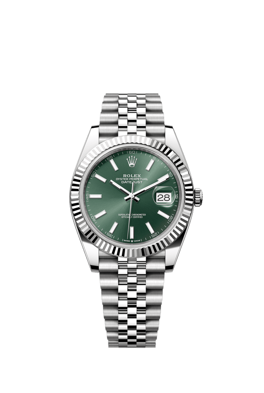 Rolex Datejust 41 41 mm Mint Green Dial Oystersteel and White Gold Jubilee Bracelet m126334-0028