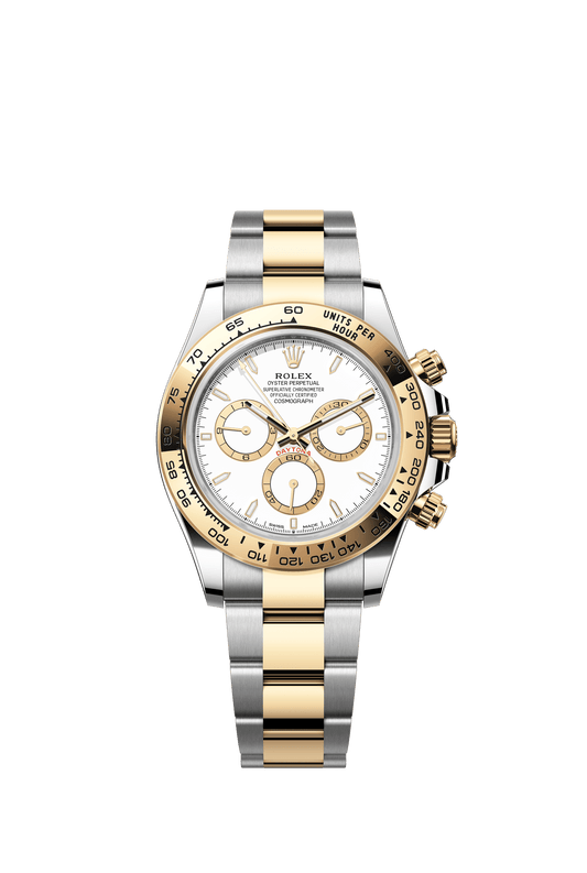 Rolex Oyster 40 mm White, Golden Counter Rings Dial Yellow Rolesor - combination of Oystersteel and yellow gold Oysterflex m126503-0001