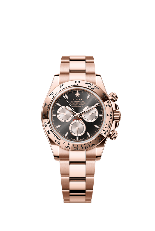 Rolex Oyster 40 mm Bright Black And Sundust Dial 18 kt Everose Gold Oysterflex m126505-0001