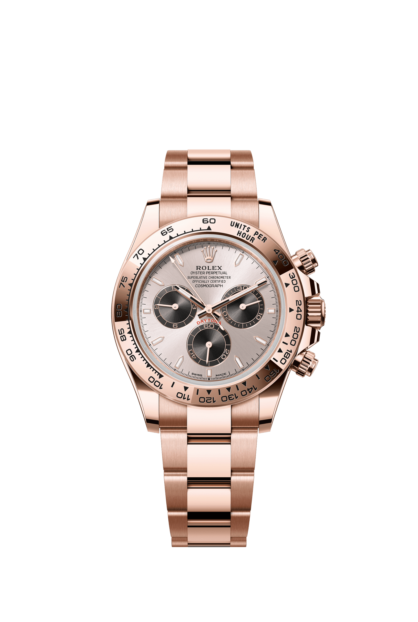 Rolex Oyster 40 mm Bright Black and Sundust Set With Diamonds Dial 18 kt Everose Gold Oysterflex m126505-0002