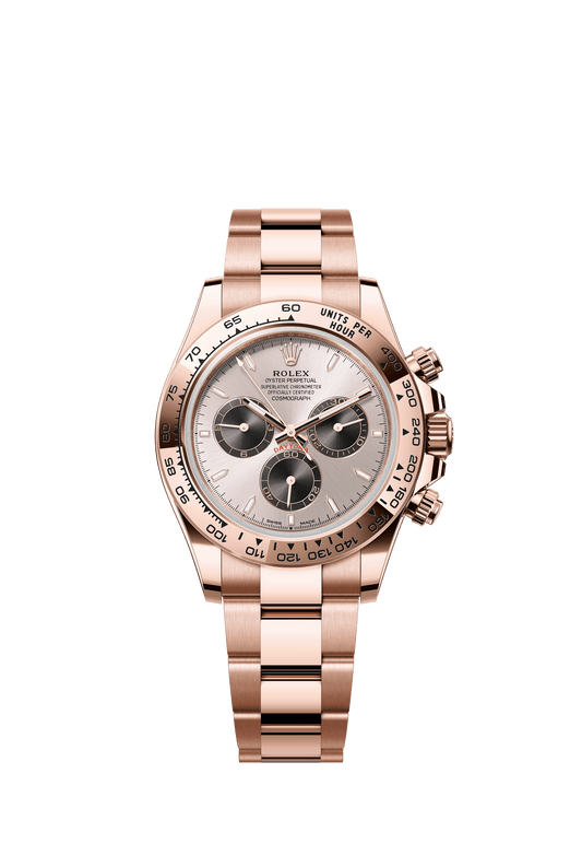 Rolex Oyster 40 mm Bright Black and Sundust Set With Diamonds Dial 18 kt Everose Gold Oysterflex m126505-0002