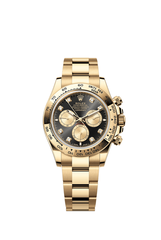 Rolex Oyster 40 mm Bright Black And Golden Set With Diamond Dial 18k Yellow Gold Oysterflex m126508-0003