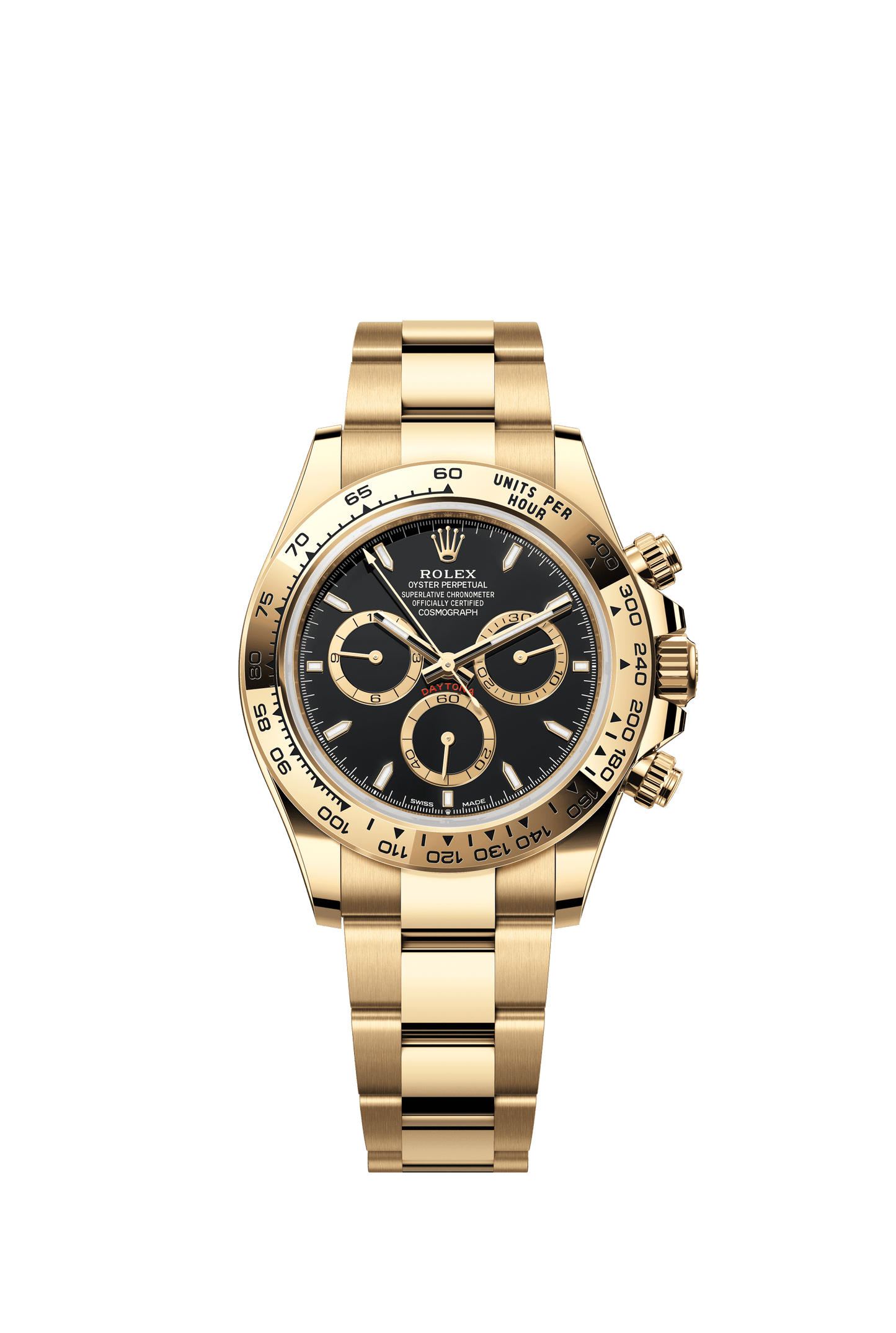 Rolex Oyster 40 mm Black, Golden Counter Rings Dial 18k Yellow Gold Oysterflex m126508-0004