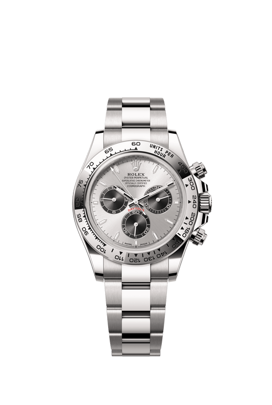 Rolex Cosmograph Daytona 40 mm Steel and bright black Dial 18 kt white gold Oyster bracelet m126509-0003