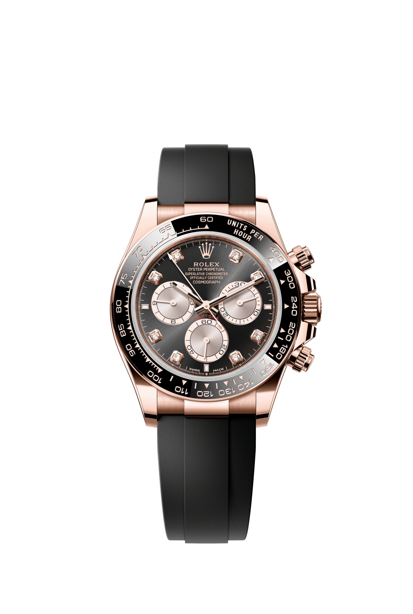 Rolex Oyster 42 mm Sundust and Bright Black With Diamonds Dial 18 kt Everose gold  Oysterflex m126515ln-0004