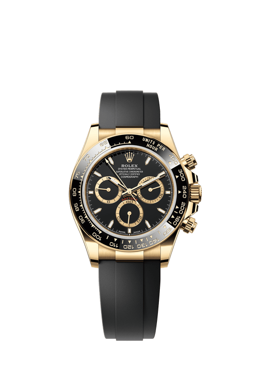 Rolex Cosmograph Daytona 40 mm Black, Golden Counter Rings Dial 18 kt Yellow Gold Oysterflex Bracelet m126518ln-0008