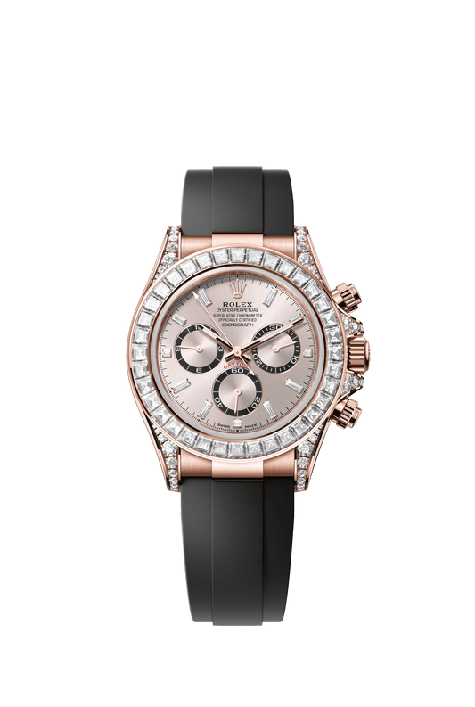 Rolex Oyster 40 mm Sundust and Bright Black Counter Rings Set With Diamonds Dial 18 kt Everose Gold With Lugs Set With Diamonds Oysterflex m126535tbr-0002