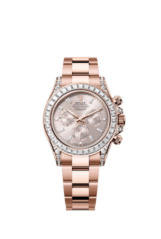 Rolex Oyster 40 mm Sundust Set With Diamonds Dial 18 kt Everose Gold With Lugs Set With Diamonds Oysterflex m126595tbr-0001