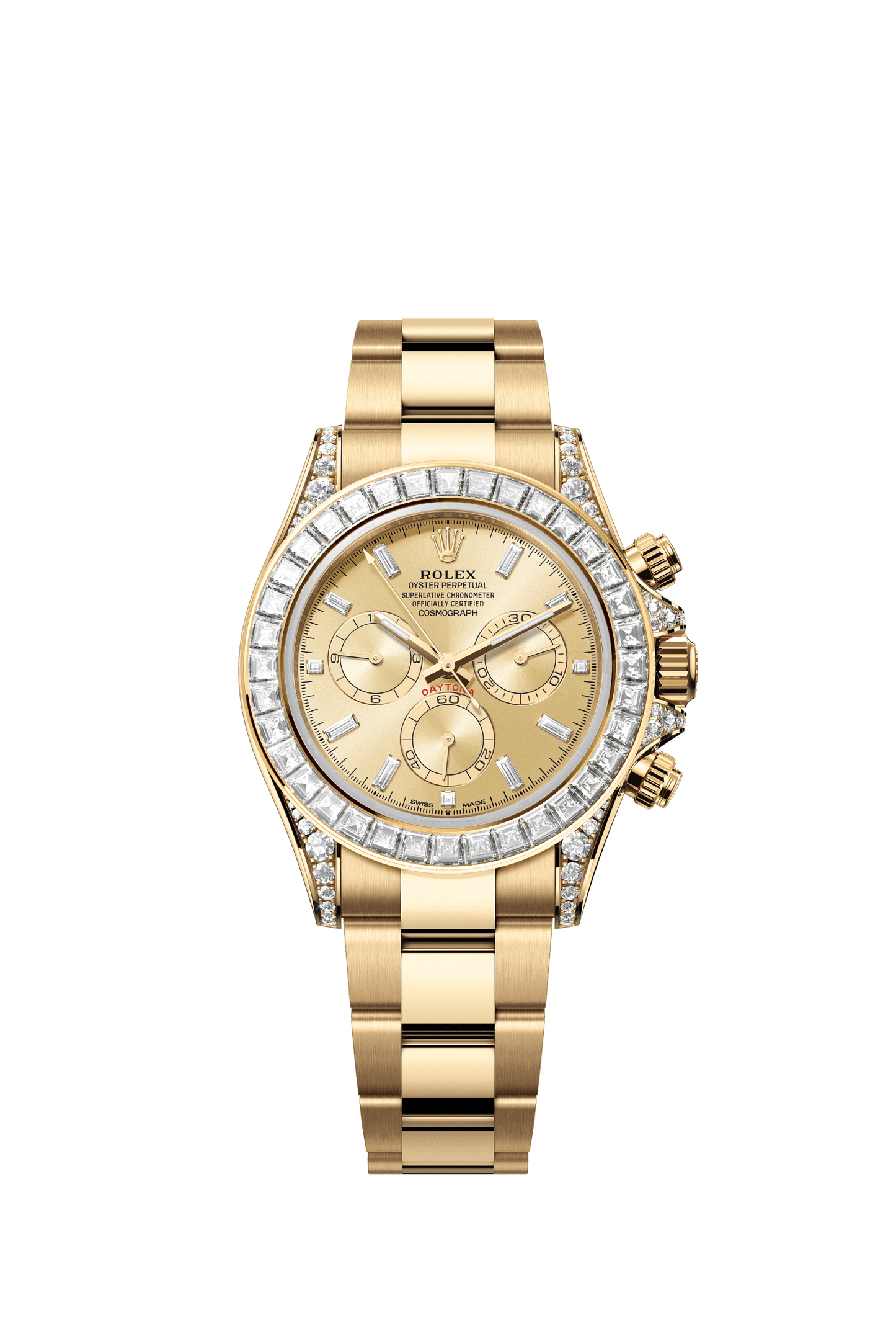 Rolex Cosmograph Daytona 40 mm Golden set with Diamonds Dial 18 kt Yellow Gold Oyster Bracelet m126598tbr-0001