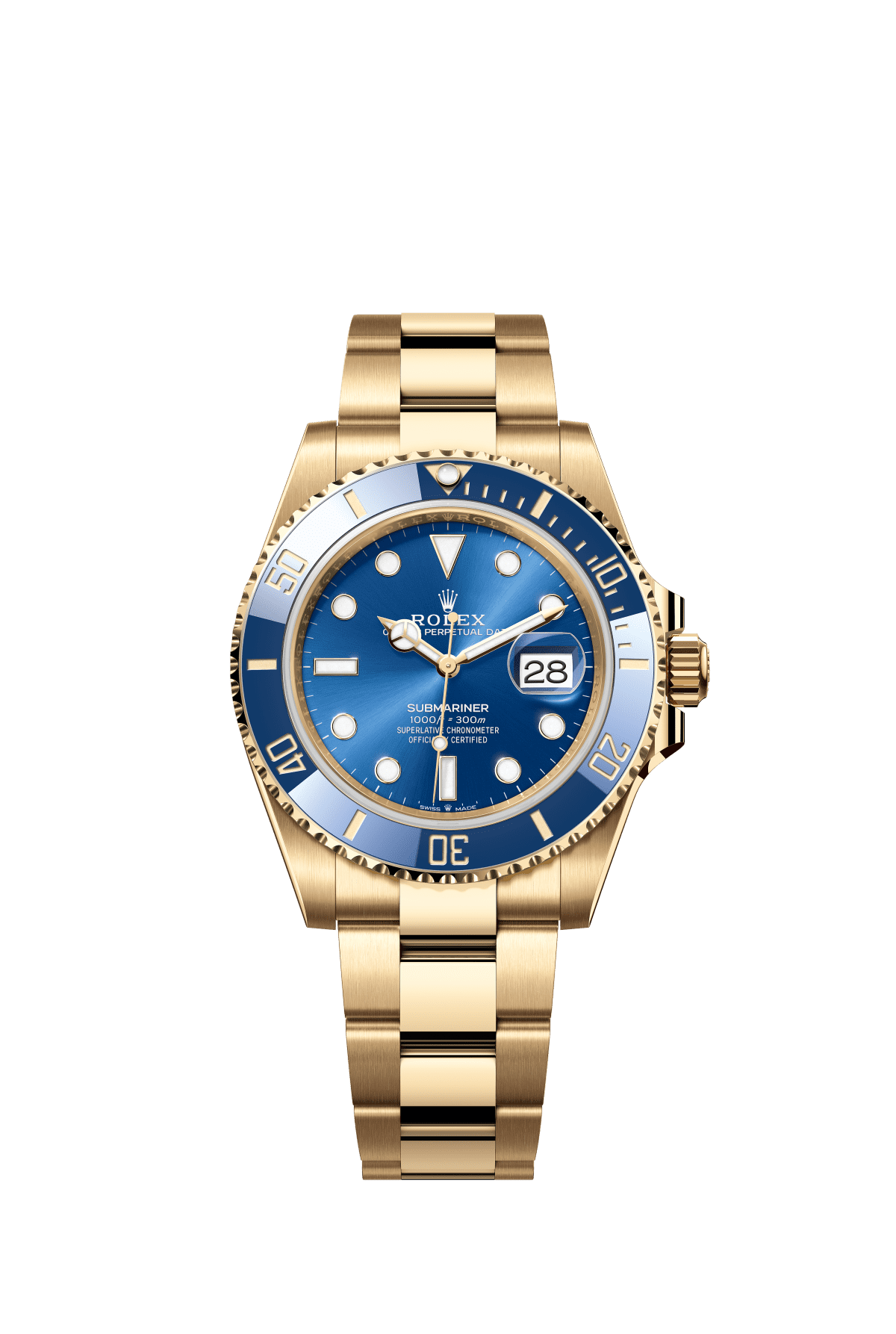 Rolex Submariner Date 41 mm Royal Blue Dial 18 Kt Yellow Gold Oyster Bracelet m126618lb-0002