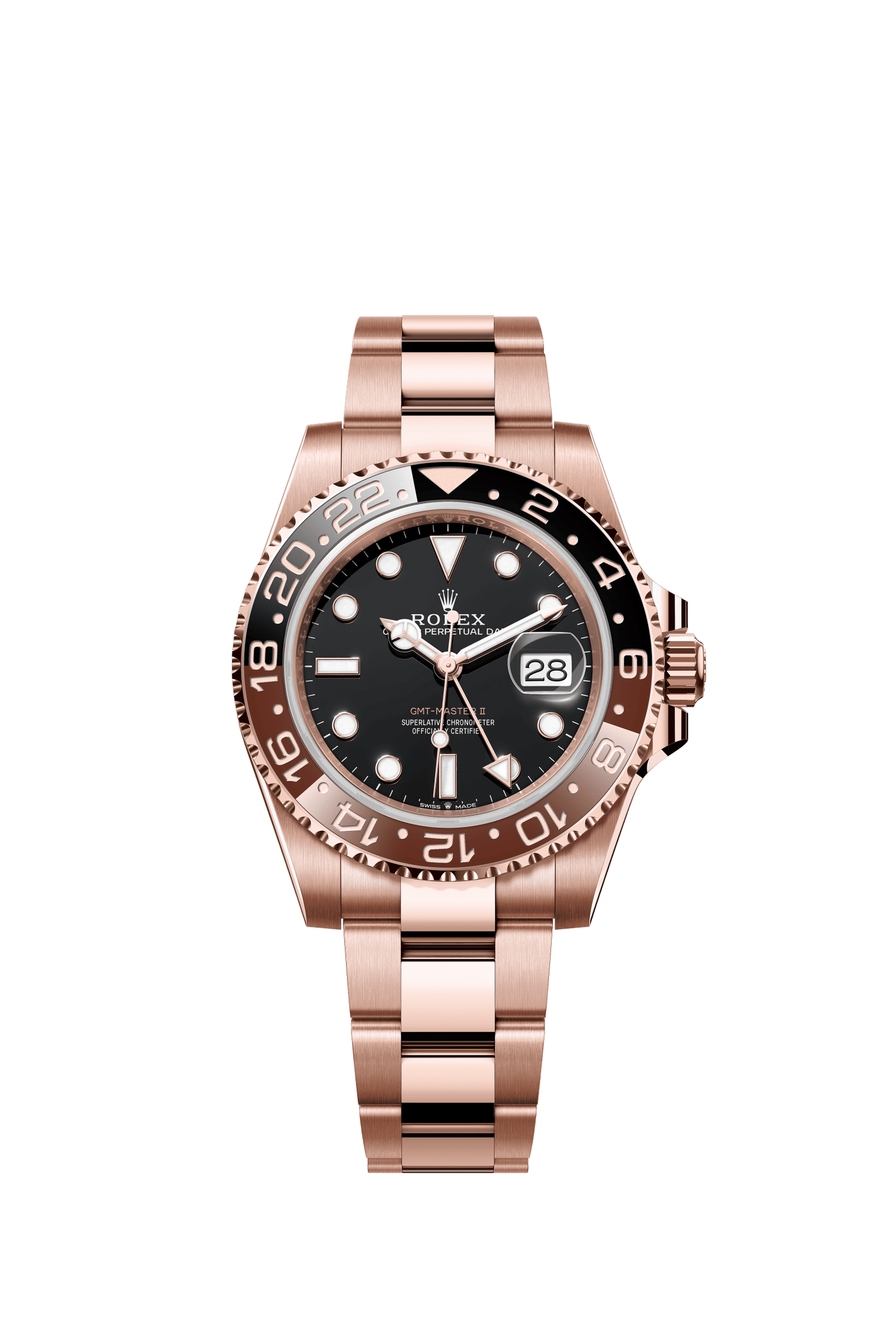 Rolex GMT-Master II 40 mm Black Dial 18 kt Everose Gold Oyster Bracelet m126715chnr-0001