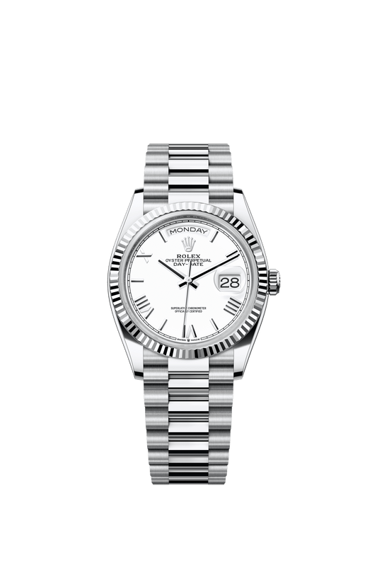 Rolex Day-Date 36 36 mm White Dial Platinum President Bracelet m128236-0017