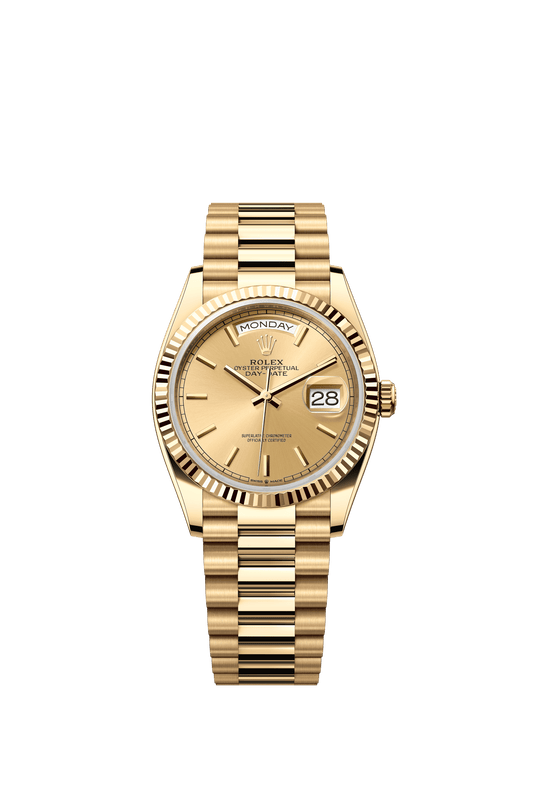 Rolex Day-Date 36 36 mm Champagne-Colour Dial 18k Yellow Gold President Bracelet m128238-0045