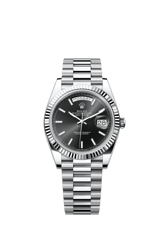 Rolex Day-Date 40 40 mm Bright Black Dial Platinum President Bracelet m228236-0003