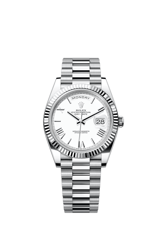 Rolex Day-Date 40 40 mm White  Dial Platinum President Bracelet m228236-0010