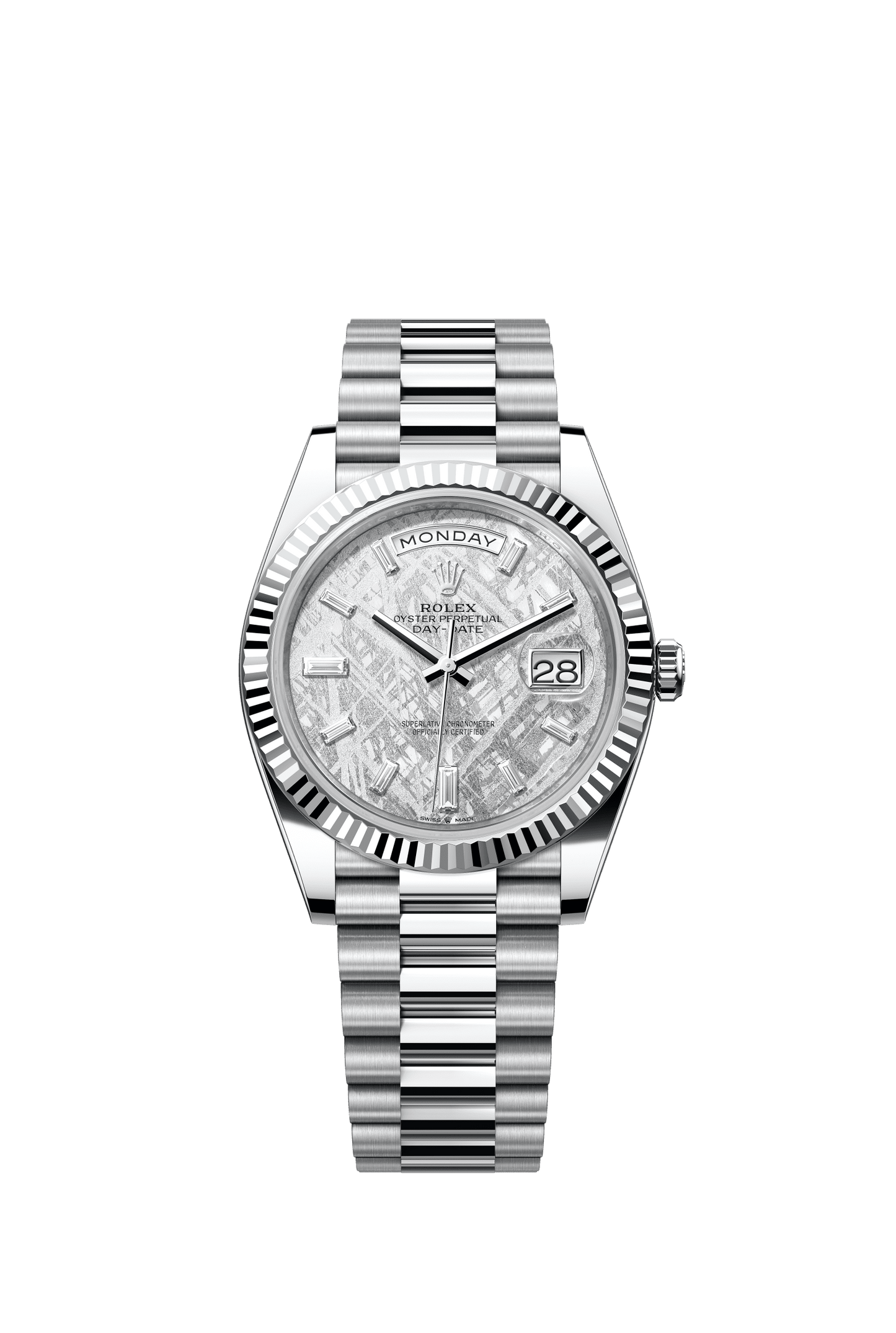 Rolex Day-Date 40 40 mm Meteorite Set With Diamonds Dial Platinum President Bracelet m228236-0011