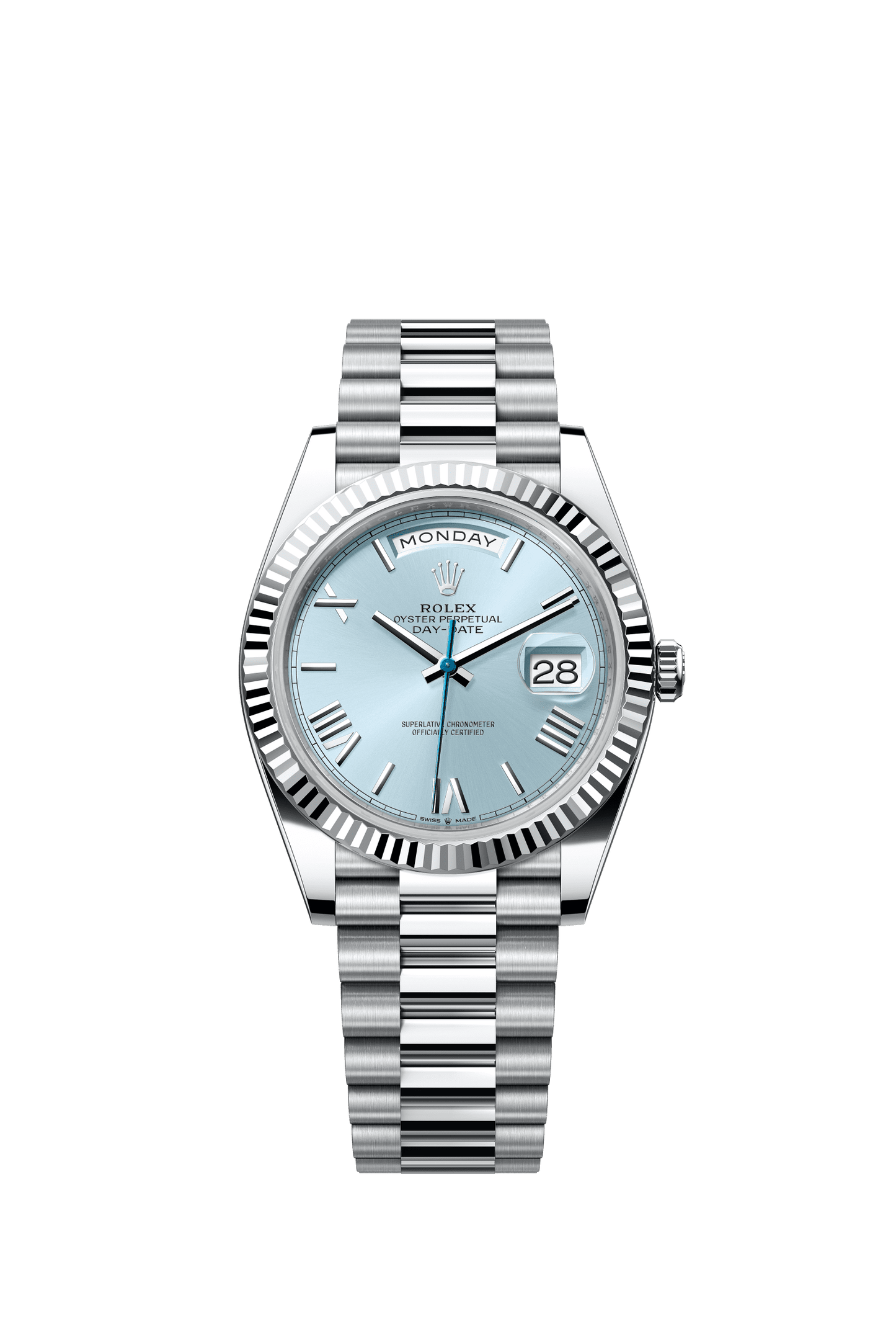 Rolex Day-Date 40 40 mm Ice-Blue  Dial Platinum President Bracelet m228236-0012