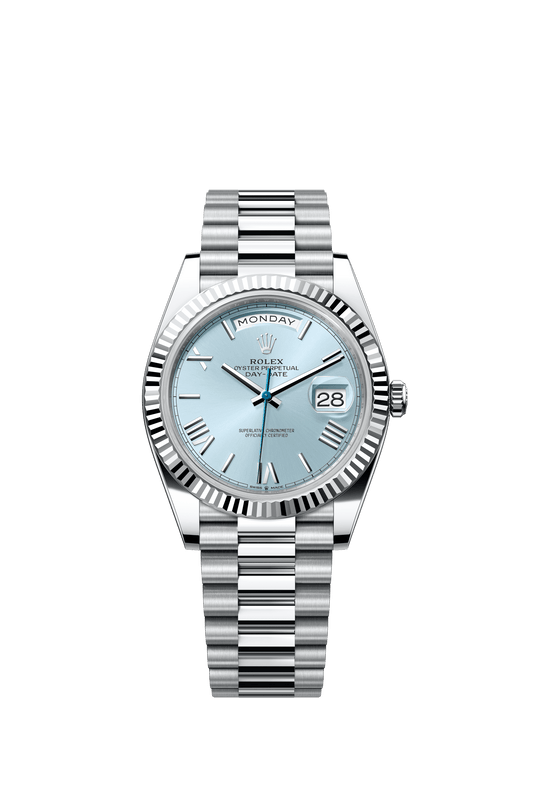 Rolex Day-Date 40 40 mm Ice-Blue  Dial Platinum President Bracelet m228236-0012