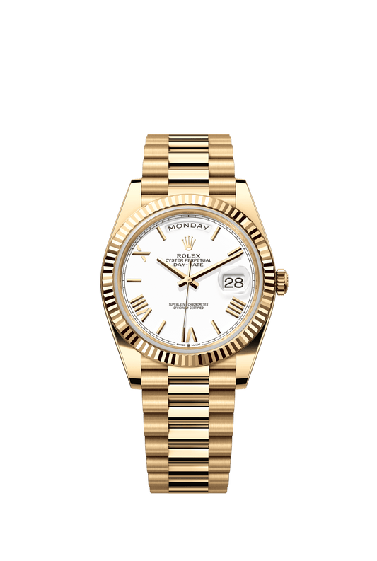 Rolex Day-Date 40 40 mm White Dial 18k Yellow Gold President Bracelet m228238-0042