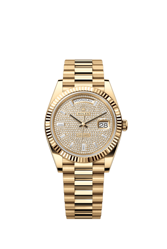 Rolex Day-Date 40 40 mm Diamond-Paved Dial 18k Yellow Gold President Bracelet m228238-0054