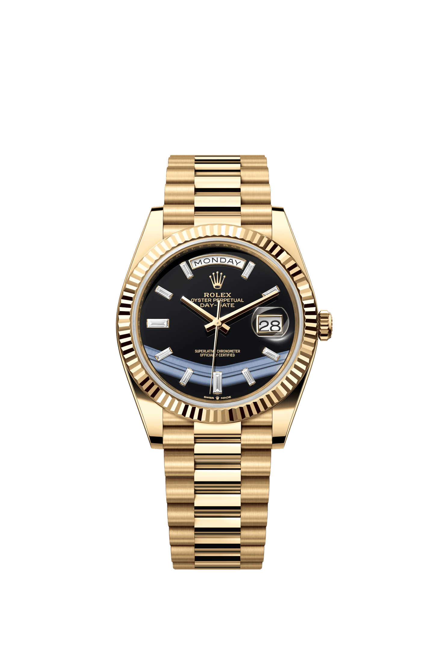 Rolex Day-Date 40 40 mm Onyx Set With Diamonds Dial 18k Yellow Gold President Bracelet m228238-0059