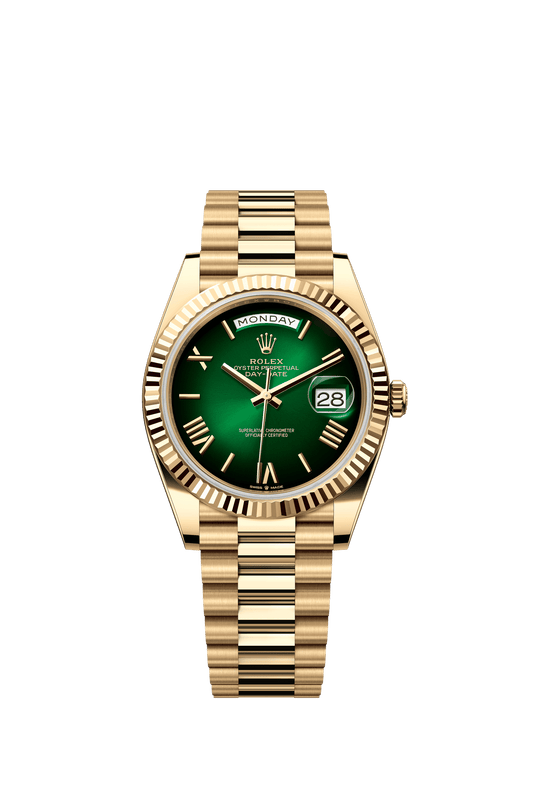 Rolex Day-Date 40 40 mm Green Ombré Dial 18k Yellow Gold President Bracelet m228238-0069