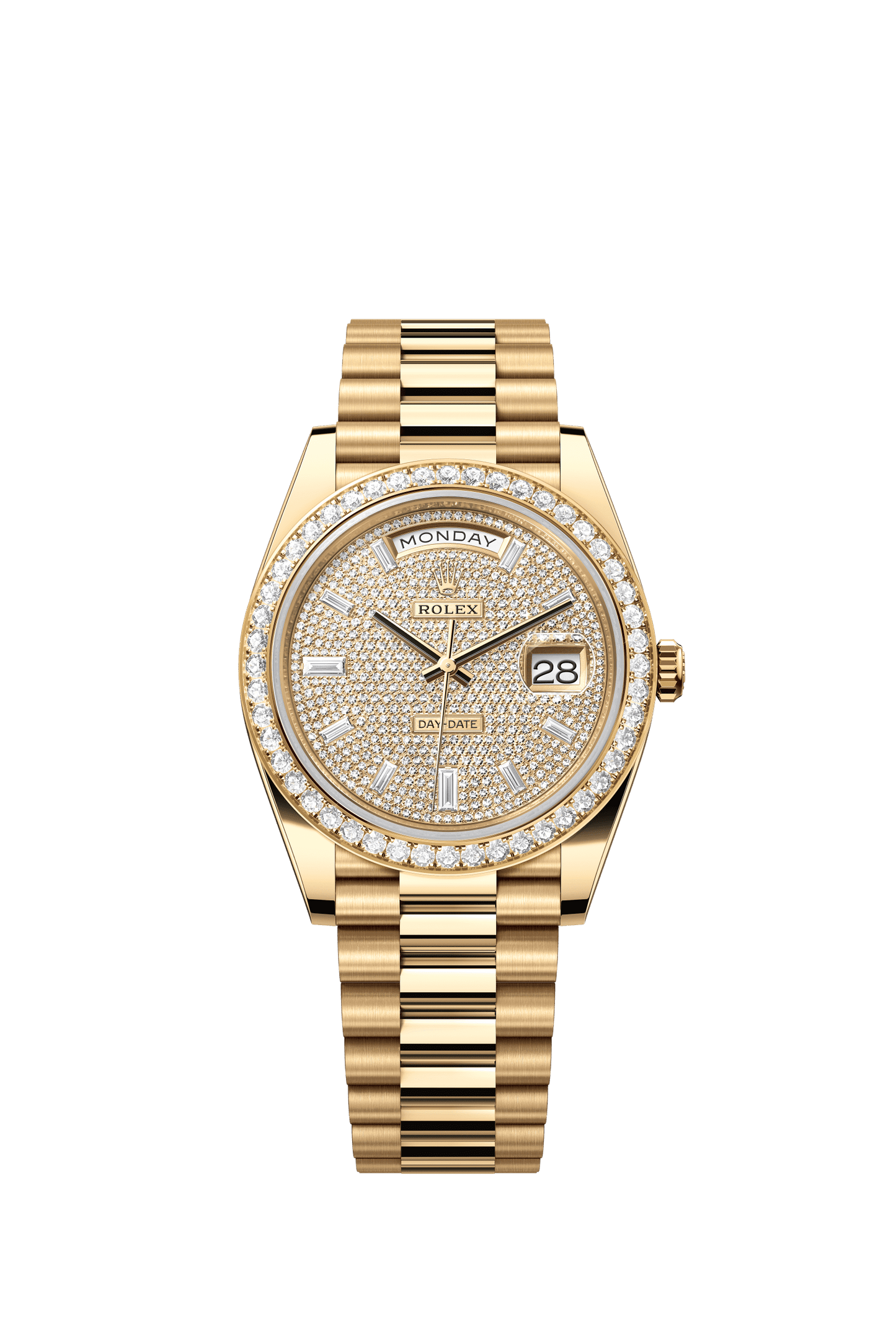 Rolex Day-Date 40 40 mm Diamond-Paved Dial 18k Yellow Gold President Bracelet m228348rbr-0037