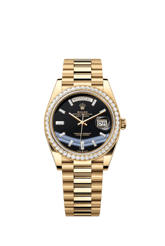 Rolex Day-Date 40 40 mm Onyx Set With Diamonds Dial 18k Yellow Gold President Bracelet m228348rbr-0039