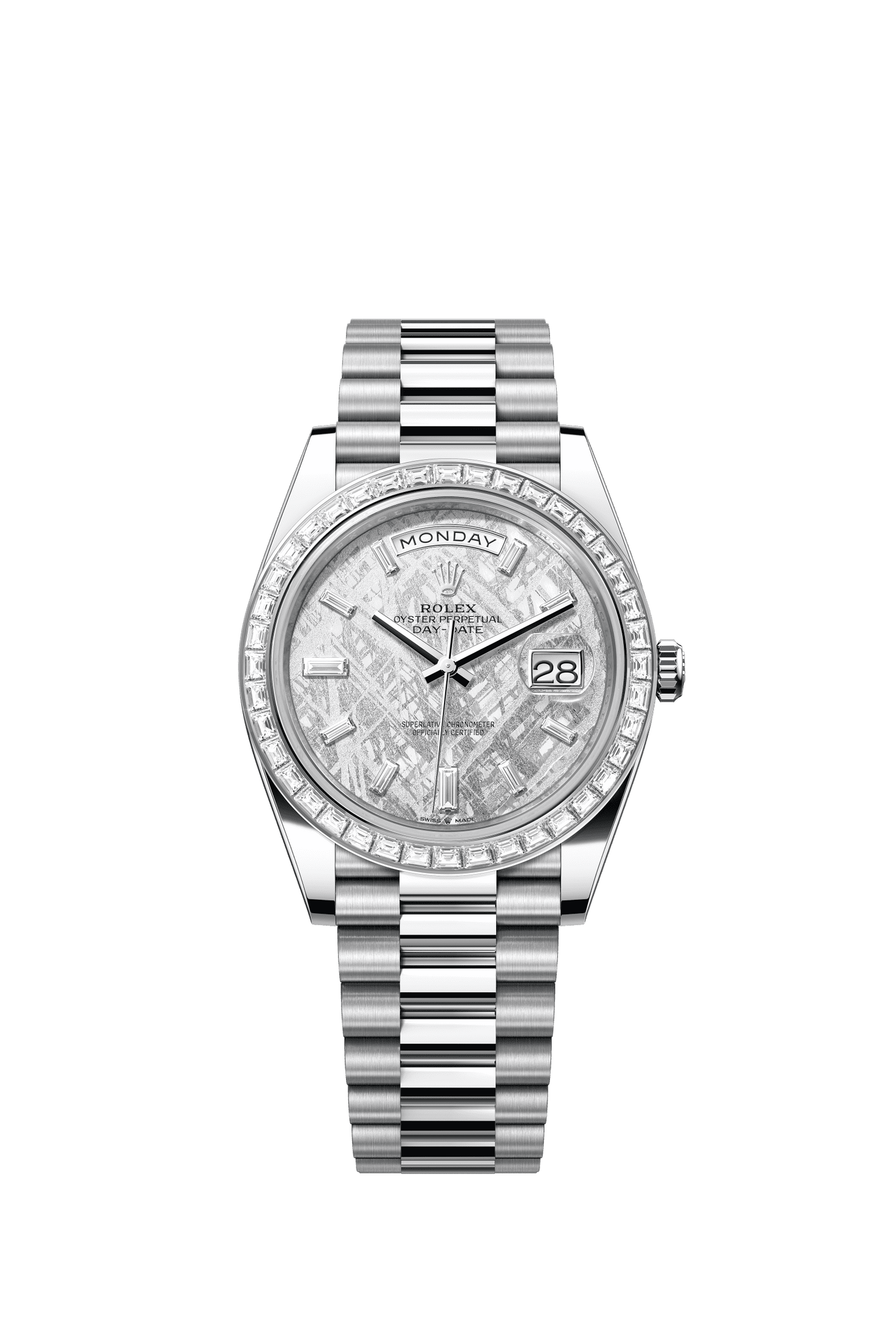 Rolex Day-Date 40 40 mm Meteorite Set With Diamonds Dial Platinum President Bracelet m228396tbr-0027