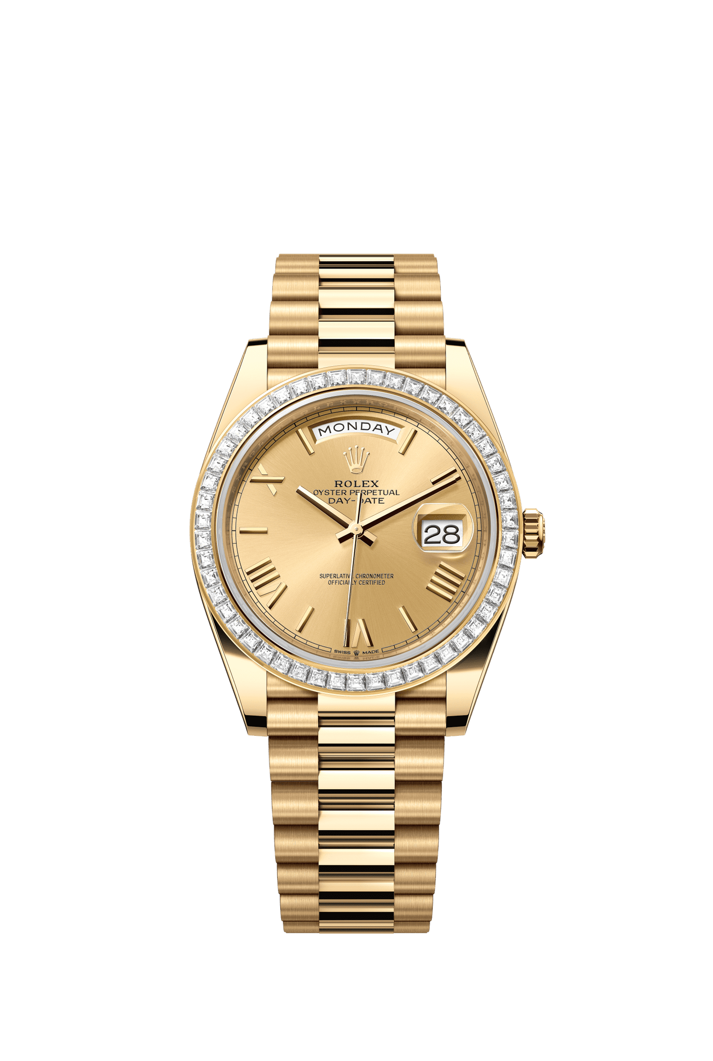 Rolex Day-Date 40 40 mm Champagne-Colour Dial with Diamonds 18k Yellow Gold President Bracelet m228398tbr-0003