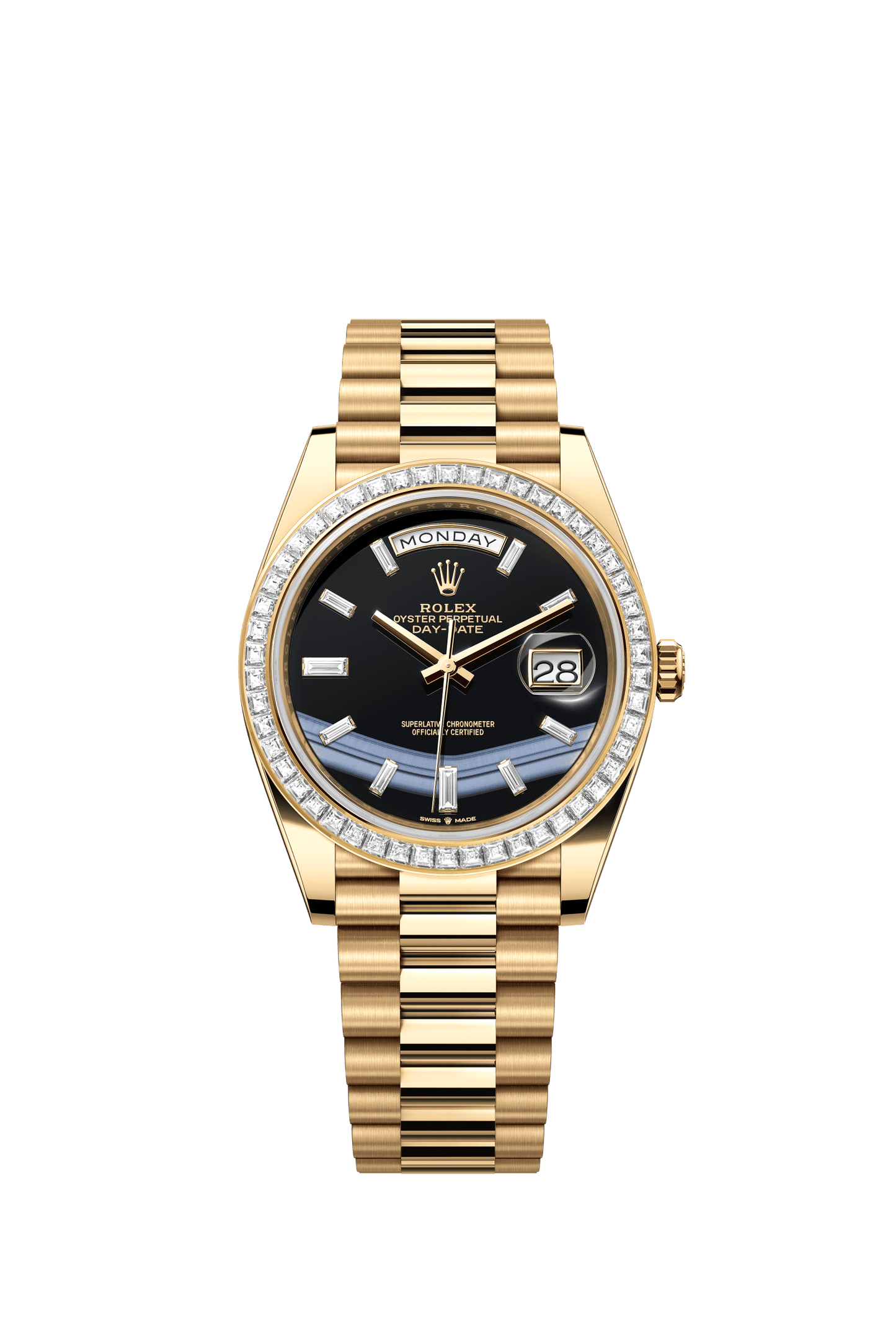 Rolex Day-Date 40 40 mm Onyx Set With Diamonds Dial 18k Yellow Gold President Bracelet m228398tbr-0038