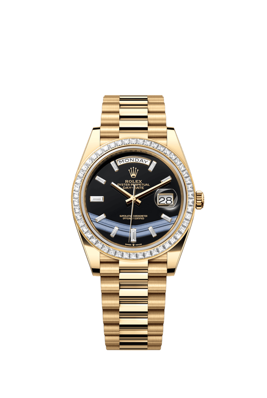 Rolex Day-Date 40 40 mm Onyx Set With Diamonds Dial 18k Yellow Gold President Bracelet m228398tbr-0038