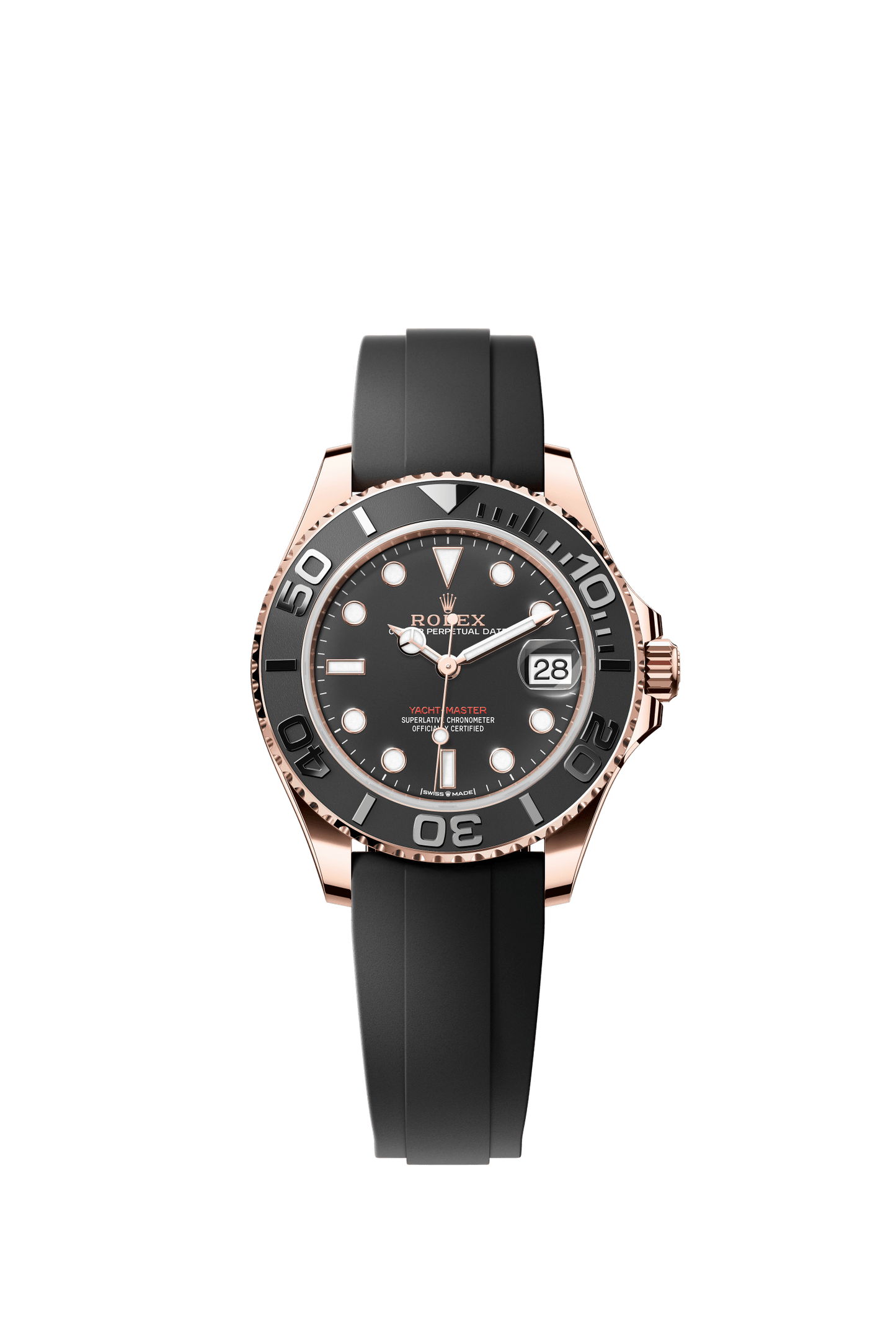 Rolex Yacht-Master 37 37 mm Intense black Dial 18 kt Everose gold Oysterflex bracelet m268655-0017