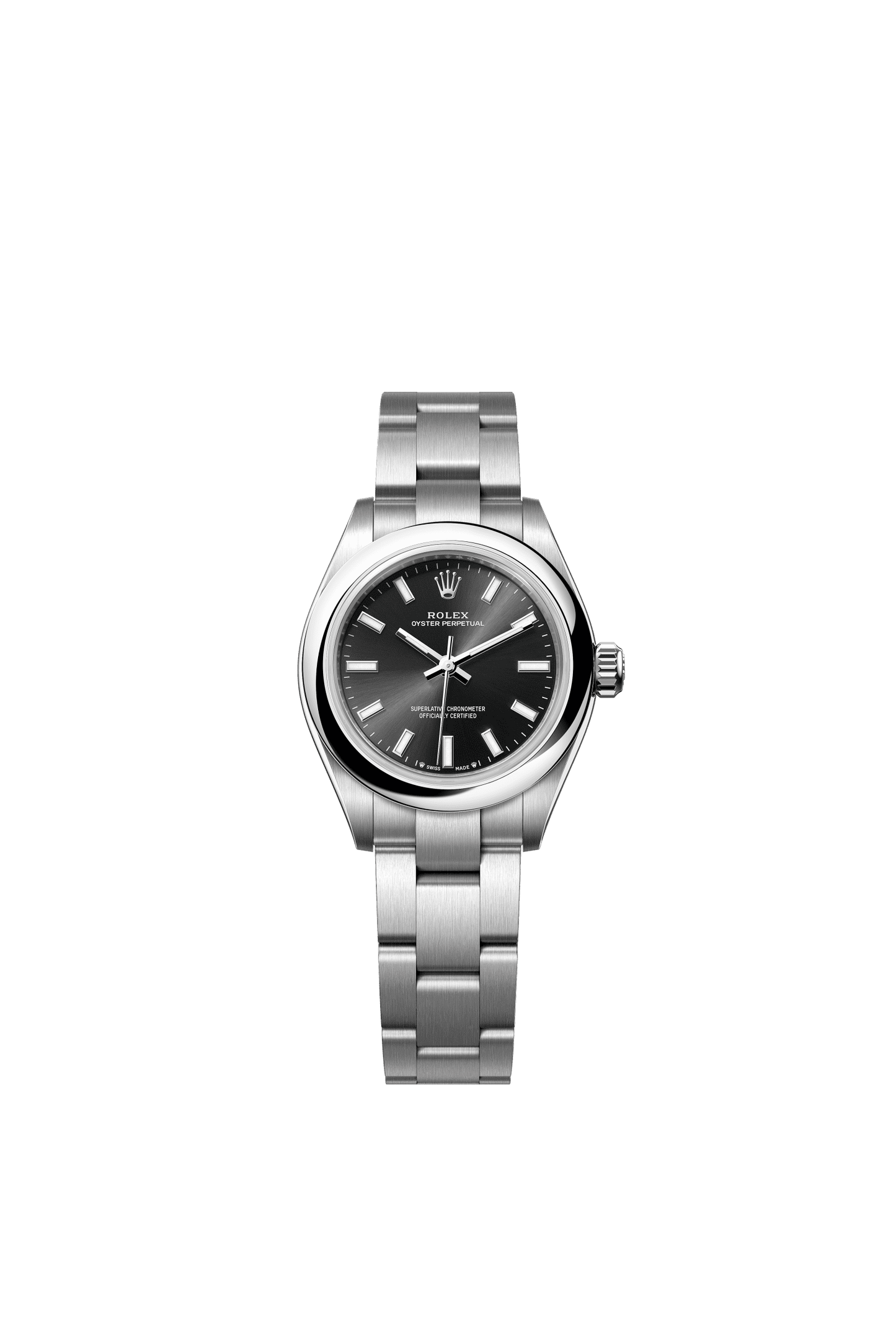 Rolex Oyster Perpetual 28 28 mm Bright Black Dial Oystersteel Oyster Bracelet m276200-0002