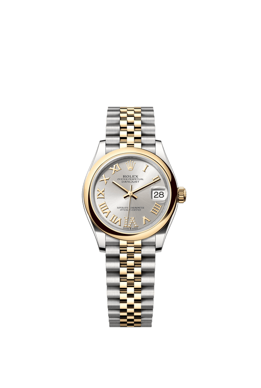 Rolex Oyster 31 mm Silver Set With Diamond Dial Yellow Rolesor - Combination Of Oystersteel And Yellow Gold Jubilee m278243-0004