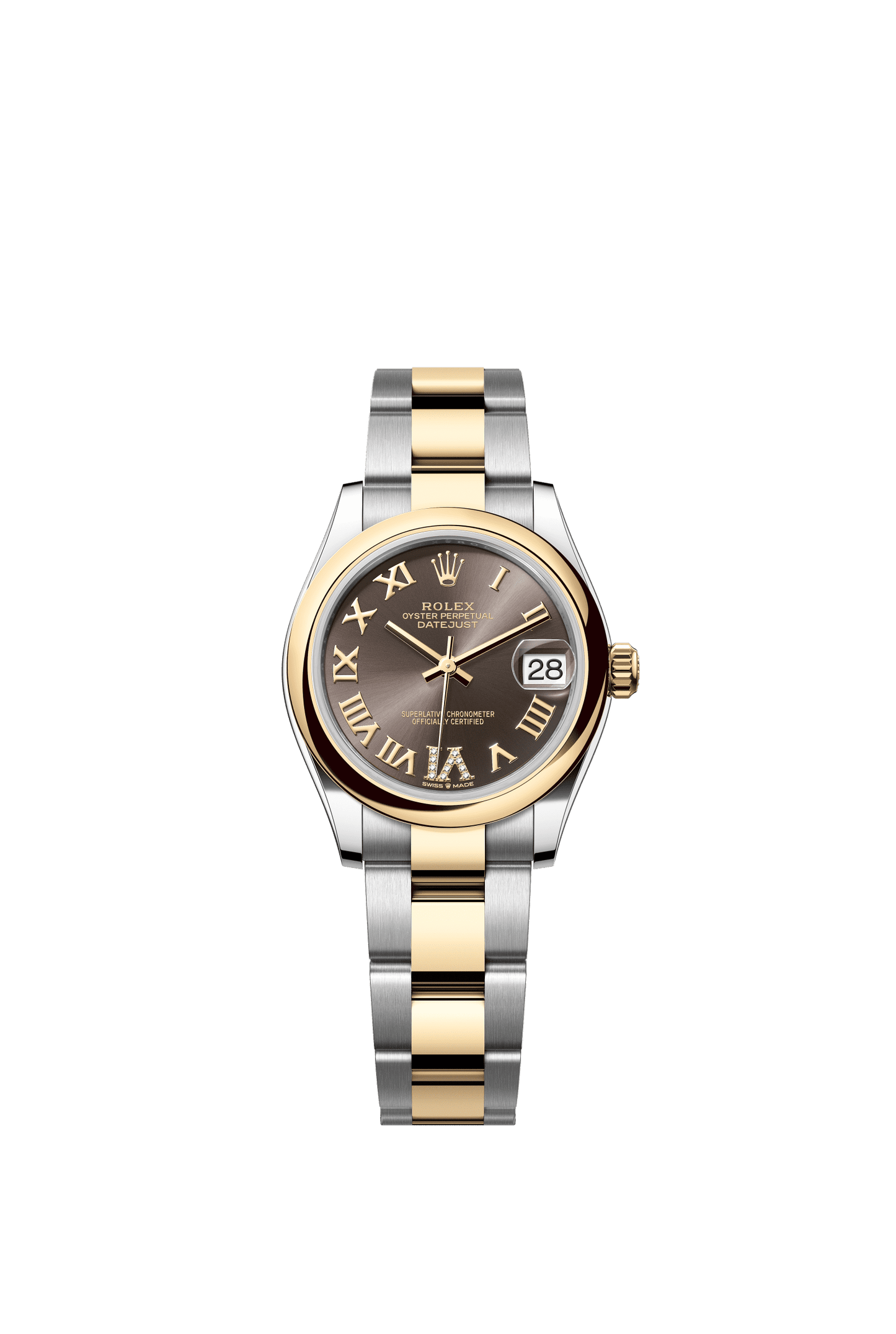 Rolex Datejust 31 31 mm Dark Grey Set With Diamonds Dial Oystersteel and 18k Yellow Gold Oyster Bracelet m278243-0017