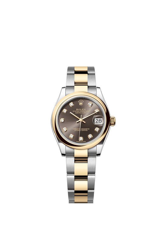 Rolex Datejust 31 31 mm Dark Grey Set With Diamonds Dial Oystersteel and 18k Yellow Gold Oyster Bracelet m278243-0021