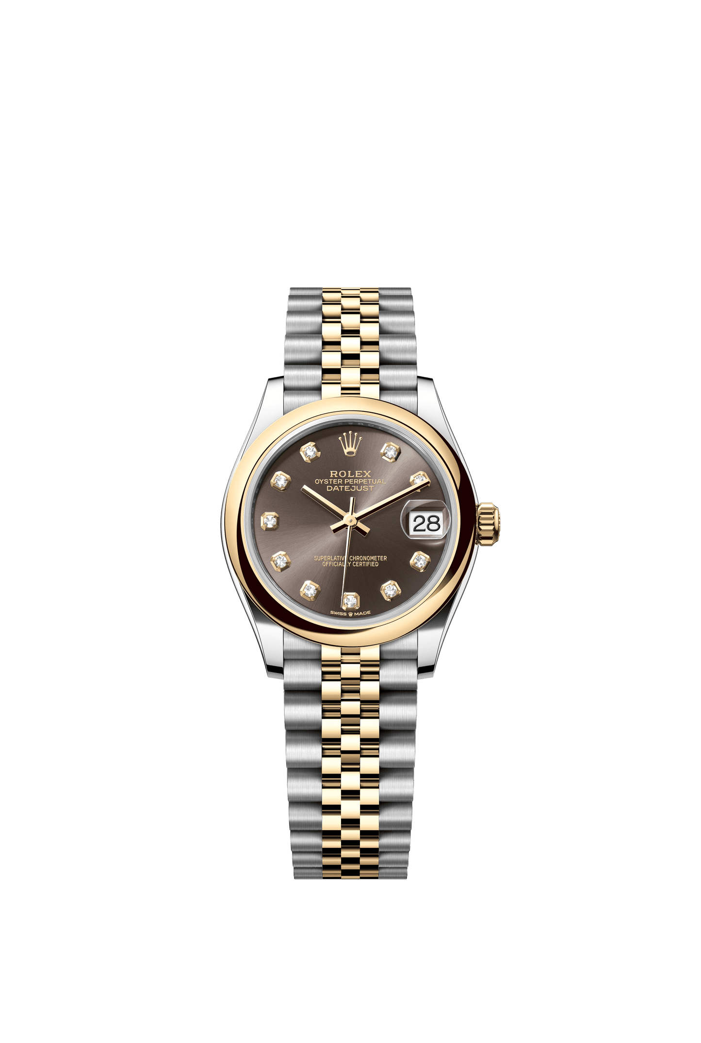 Rolex Oyster 31 mm Olive Green Set With Diamond Dial Yellow Rolesor - Combination Of Oystersteel And Yellow Gold Jubilee m278243-0030 (Copy)