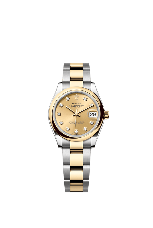 Rolex Datejust 31 31 mm Champagne-Colour Set With Diamonds Dial Oystersteel and 18k Yellow Gold Oyster Bracelet m278243-0025